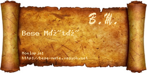 Bese Máté névjegykártya