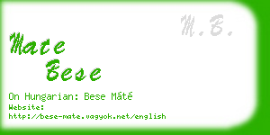mate bese business card