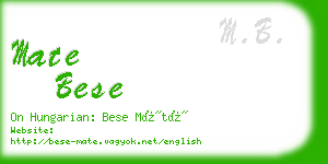 mate bese business card